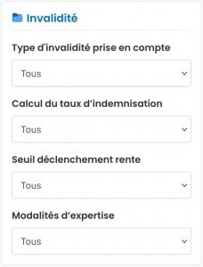filtre invalidité prevoyance